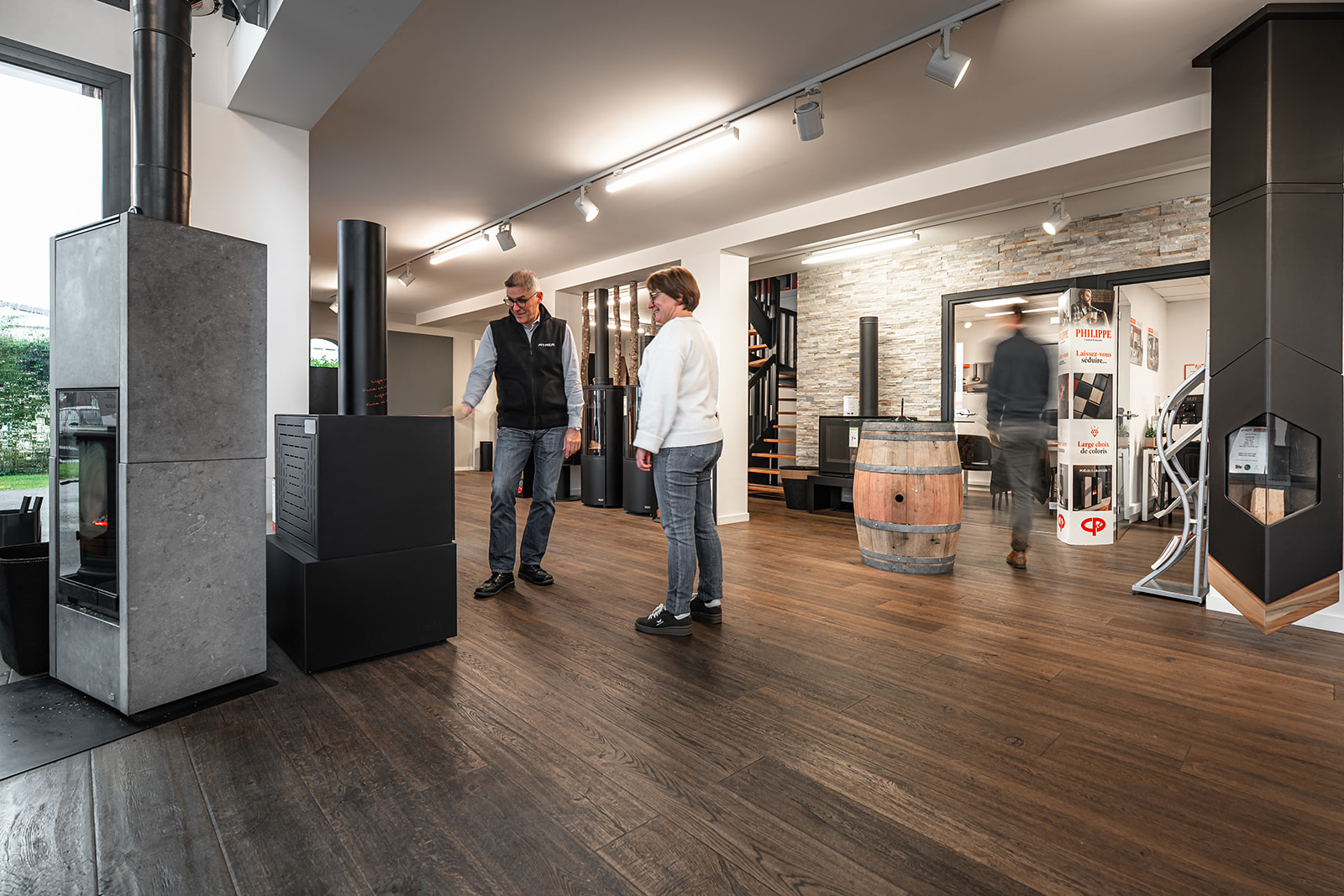 Poêle à bois installé par ATRÉA dans une longère rénovée près de Lorient